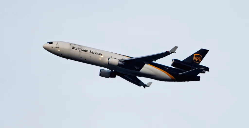 UPS MD-11 approaching PHL late afternoon after flight originating in Louisville, KY.