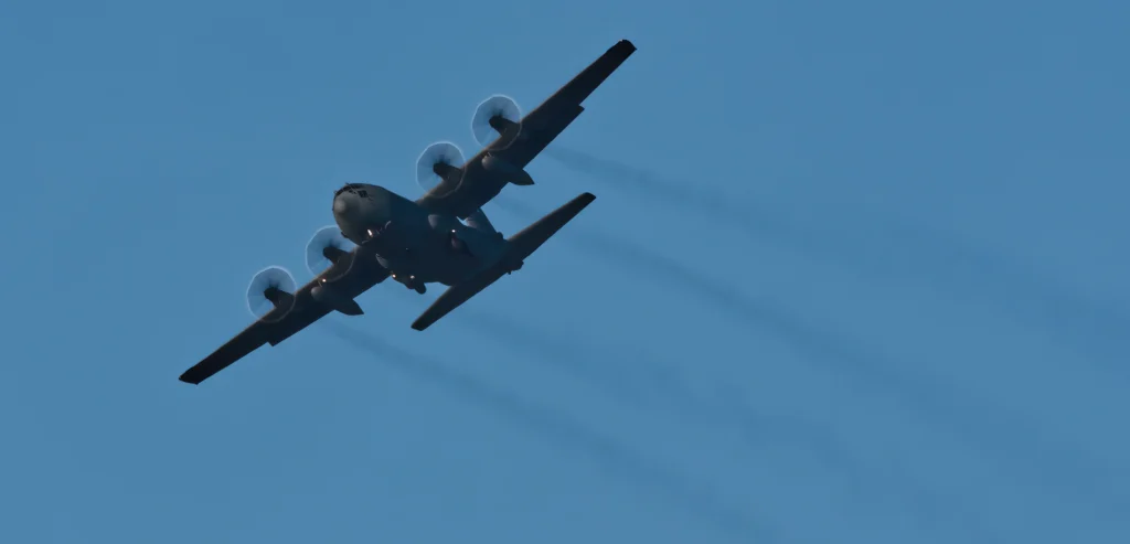 C-130 of 166th Airlift Wing based in New Castle DE training on October 23, 2024.