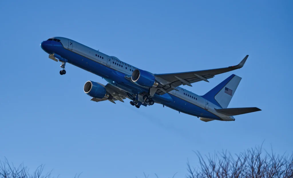 Air Force One C-32 takes off from KILG bound for Joint Base Andrews on November 11, 2024.